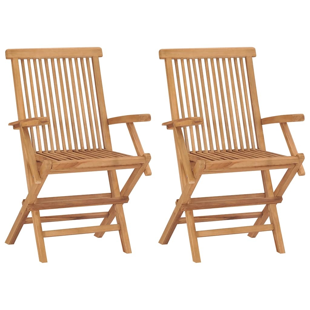 Tuinstoelen inklapbaar 2 st massief teakhout