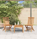 Tuinstoelen inklapbaar 2 st massief teakhout