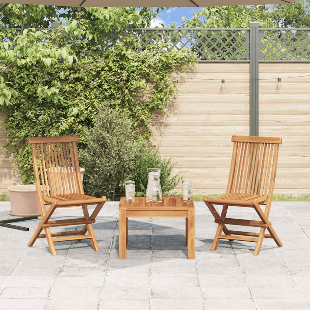 Tuinstoelen inklapbaar 2 st massief teakhout
