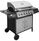 Gasbarbecue 6+1 kookzone zwart en zilver