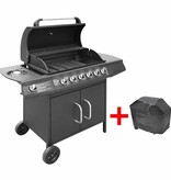 Gasbarbecue 6+1 kookzone zwart