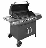 Gasbarbecue 6+1 kookzone zwart