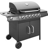 Gasbarbecue 6+1 kookzone zwart