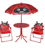 3-delige Bistroset voor kinderen met parasol rood