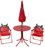 3-delige Bistroset voor kinderen met parasol rood