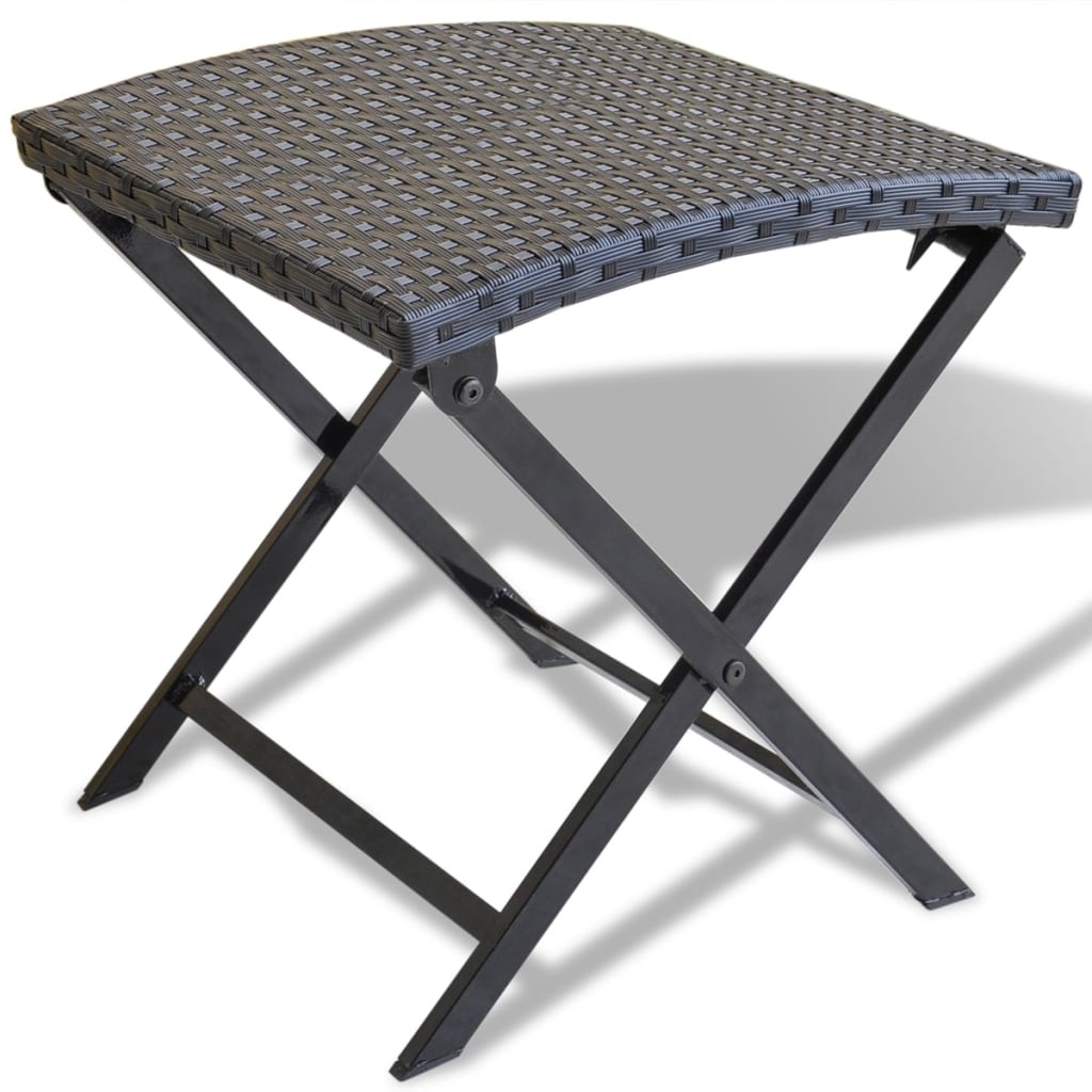 Kruk inklapbaar poly rattan zwart