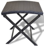 Kruk inklapbaar poly rattan zwart