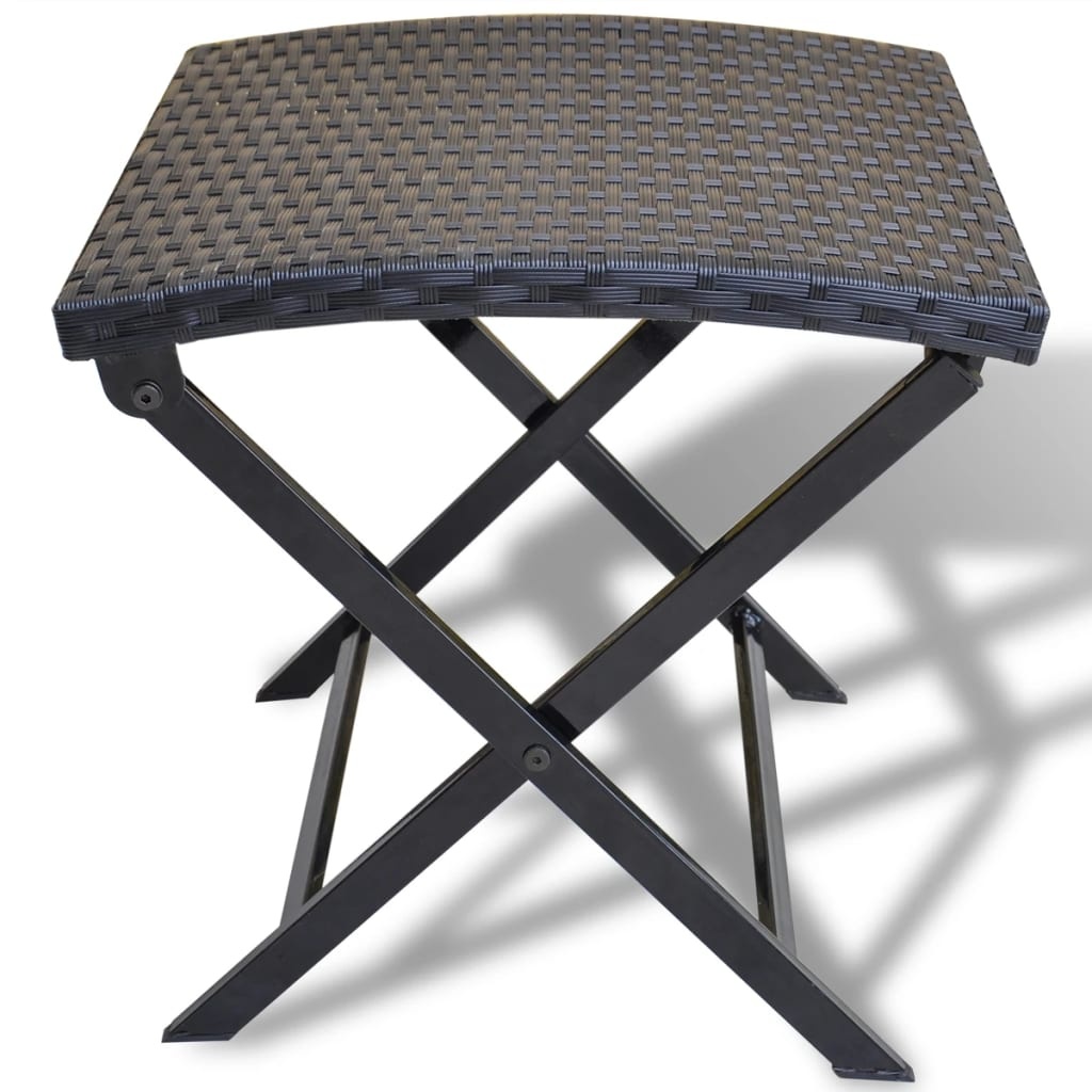Kruk inklapbaar poly rattan zwart
