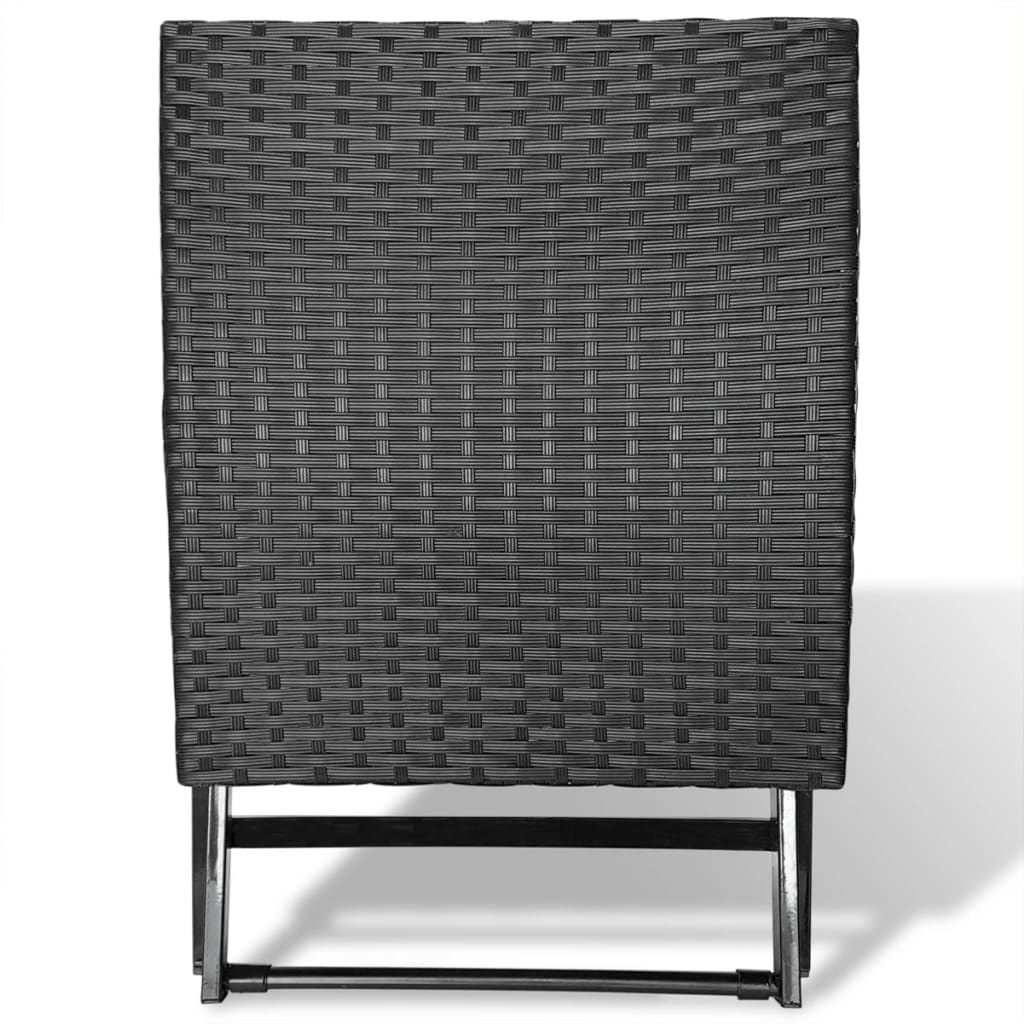 Kruk inklapbaar poly rattan zwart