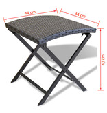 Kruk inklapbaar poly rattan zwart