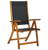 Tuinstoelen inklapbaar 2 st massief acaciahout en textileen