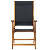 Tuinstoelen inklapbaar 2 st massief acaciahout en textileen