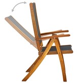 Tuinstoelen inklapbaar 2 st massief acaciahout en textileen