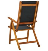 Tuinstoelen inklapbaar 2 st massief acaciahout en textileen