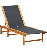 Ligbed met tafel massief acaciahout en textileen