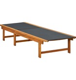 Ligbed met tafel massief acaciahout en textileen