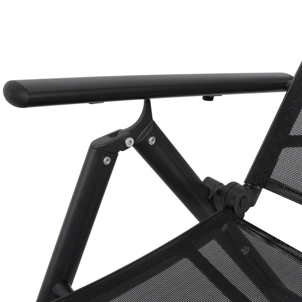 Ligbed inklapbaar aluminium zwart