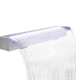 Zwembadwaterval met LED's rechthoekig 90 cm roestvrij staal