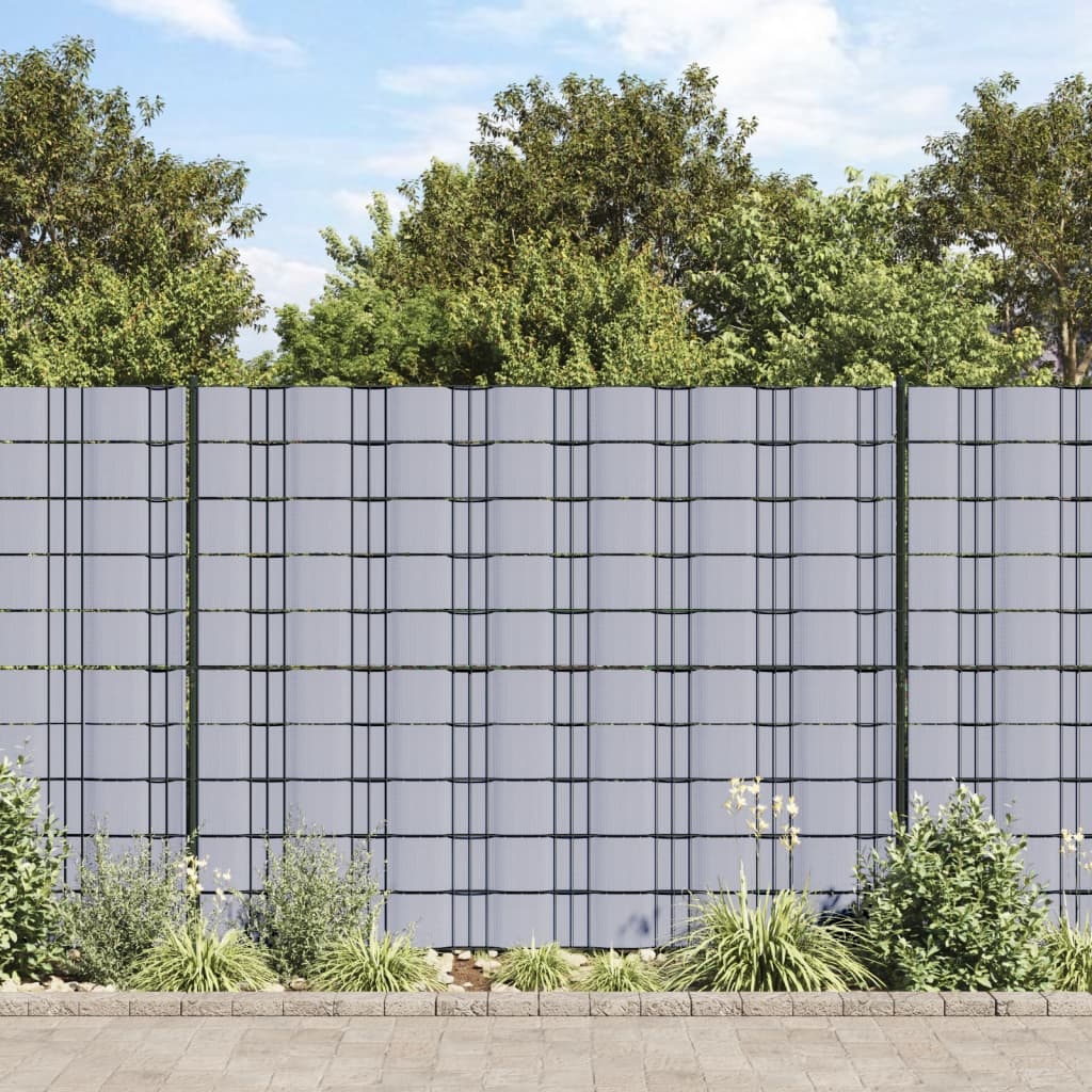 Tuinscherm 70x0,19 m PVC lichtgrijs