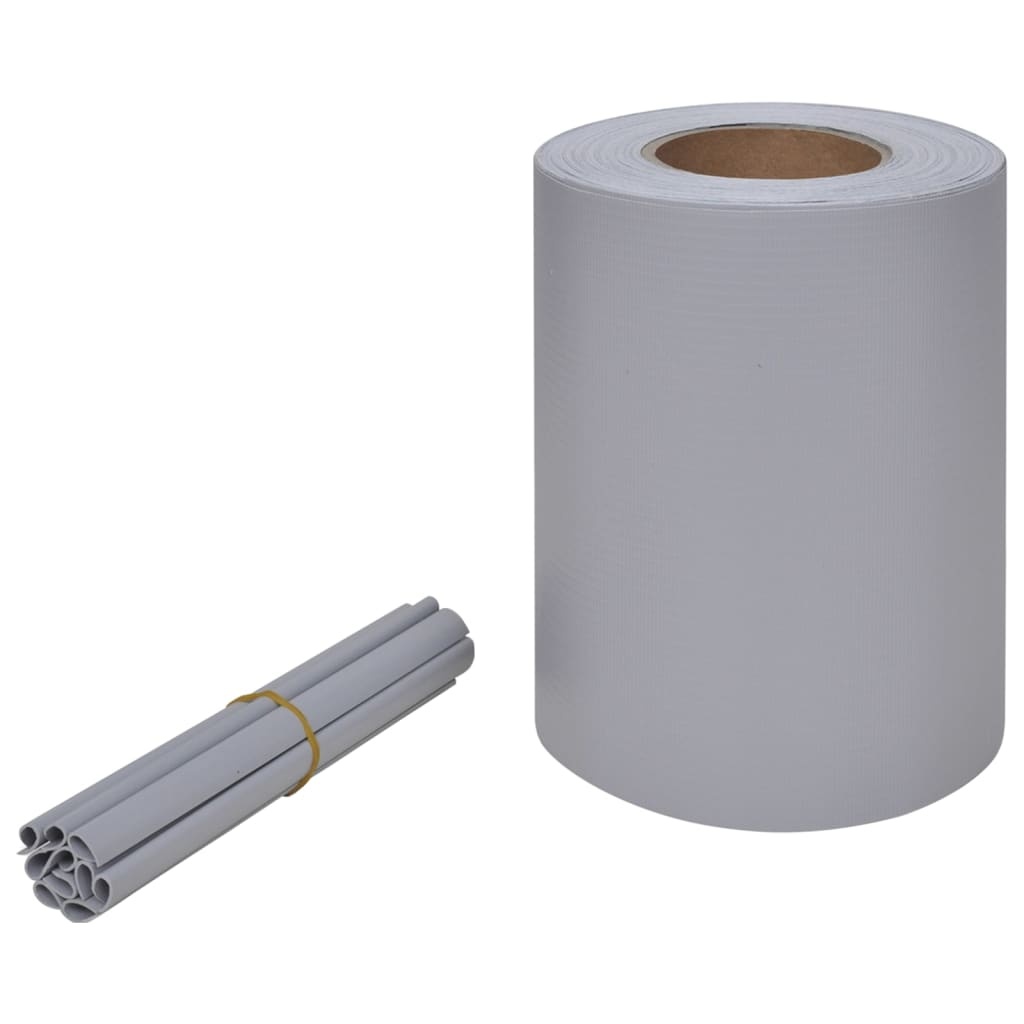 Tuinscherm 70x0,19 m PVC lichtgrijs