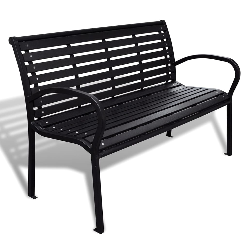 VidaXL Tuinbank 125 cm staal en HKC zwart