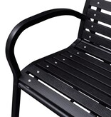 VidaXL Tuinbank 125 cm staal en HKC zwart