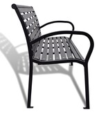 VidaXL Tuinbank 125 cm staal en HKC zwart
