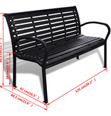 VidaXL Tuinbank 125 cm staal en HKC zwart