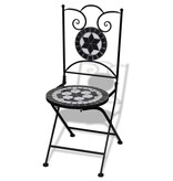 VidaXL Bistrostoelen inklapbaar 2 st keramiek zwart en wit