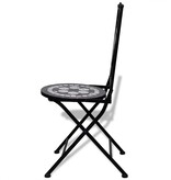 VidaXL Bistrostoelen inklapbaar 2 st keramiek zwart en wit