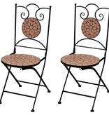 VidaXL Bistrostoelen inklapbaar 2 st keramiek terracottakleurig