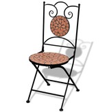 VidaXL Bistrostoelen inklapbaar 2 st keramiek terracottakleurig