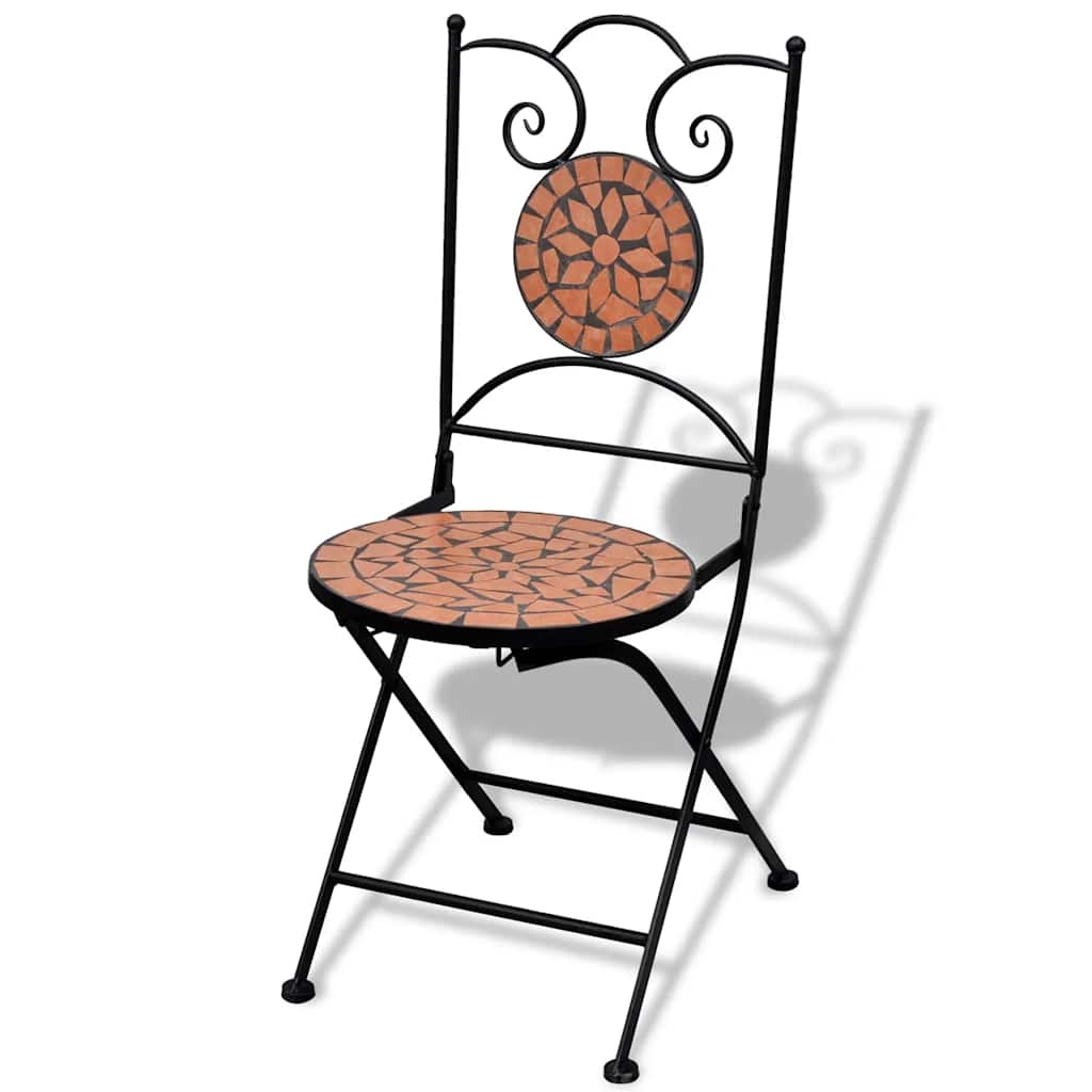 VidaXL Bistrostoelen inklapbaar 2 st keramiek terracottakleurig