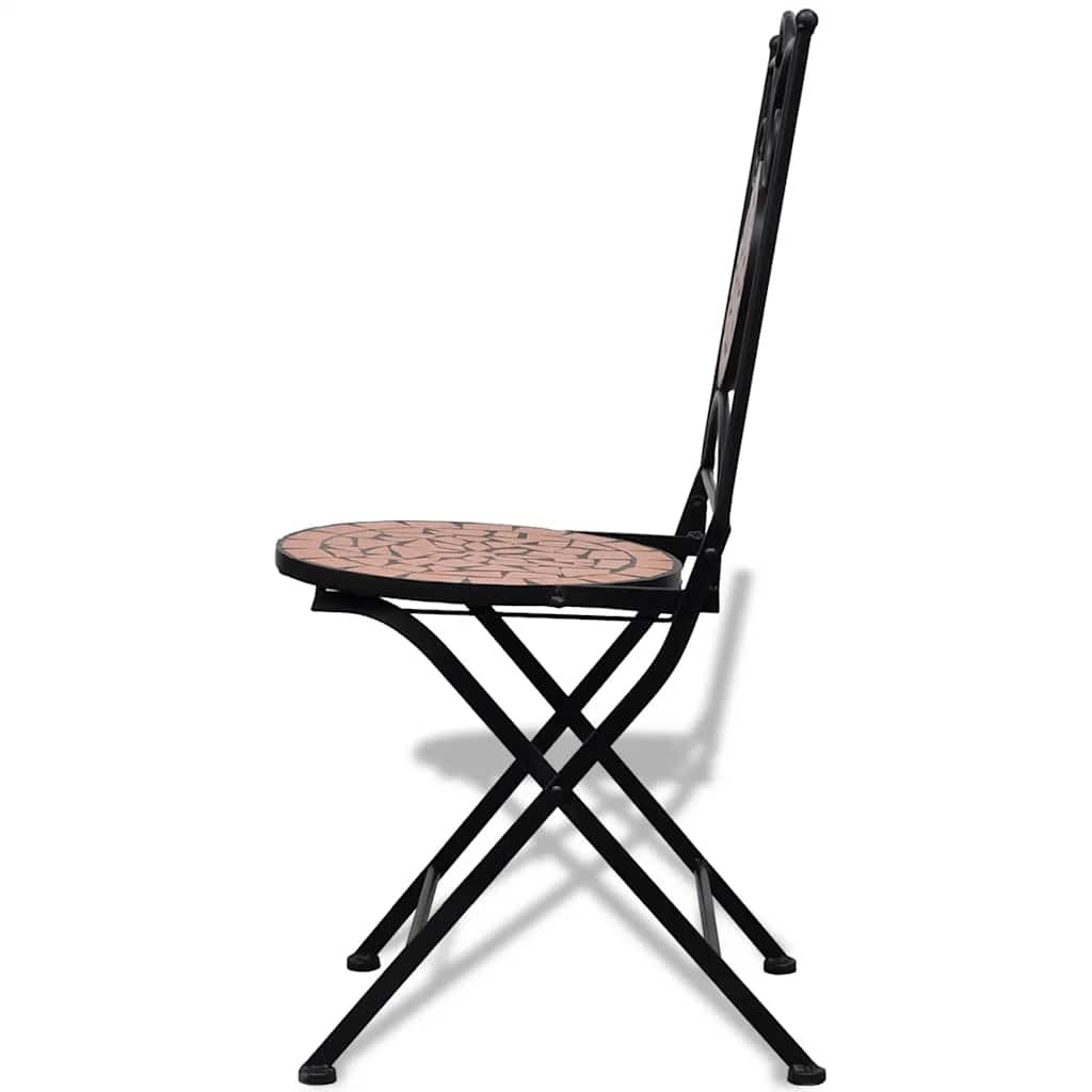 VidaXL Bistrostoelen inklapbaar 2 st keramiek terracottakleurig