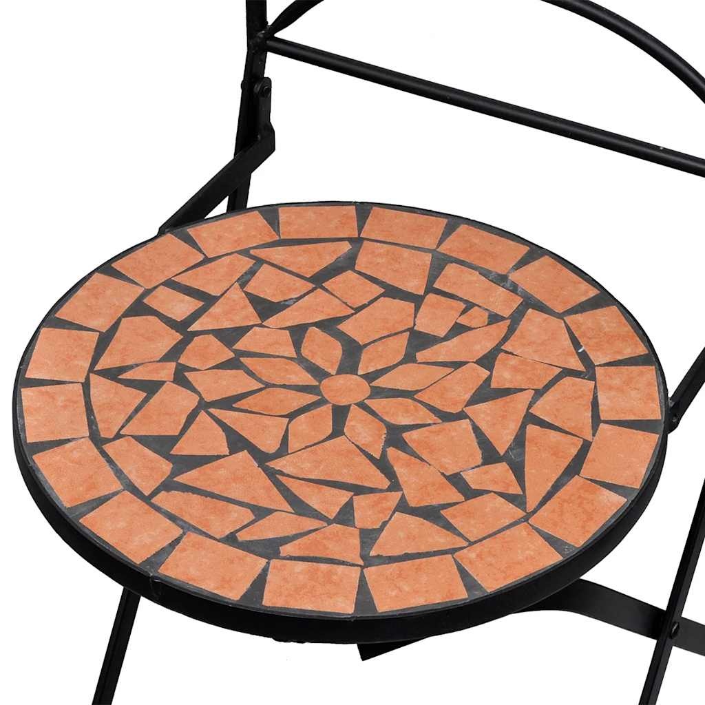 VidaXL Bistrostoelen inklapbaar 2 st keramiek terracottakleurig