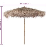 VidaXL Parasol van bamboe met dak van bananenbladeren 270 cm