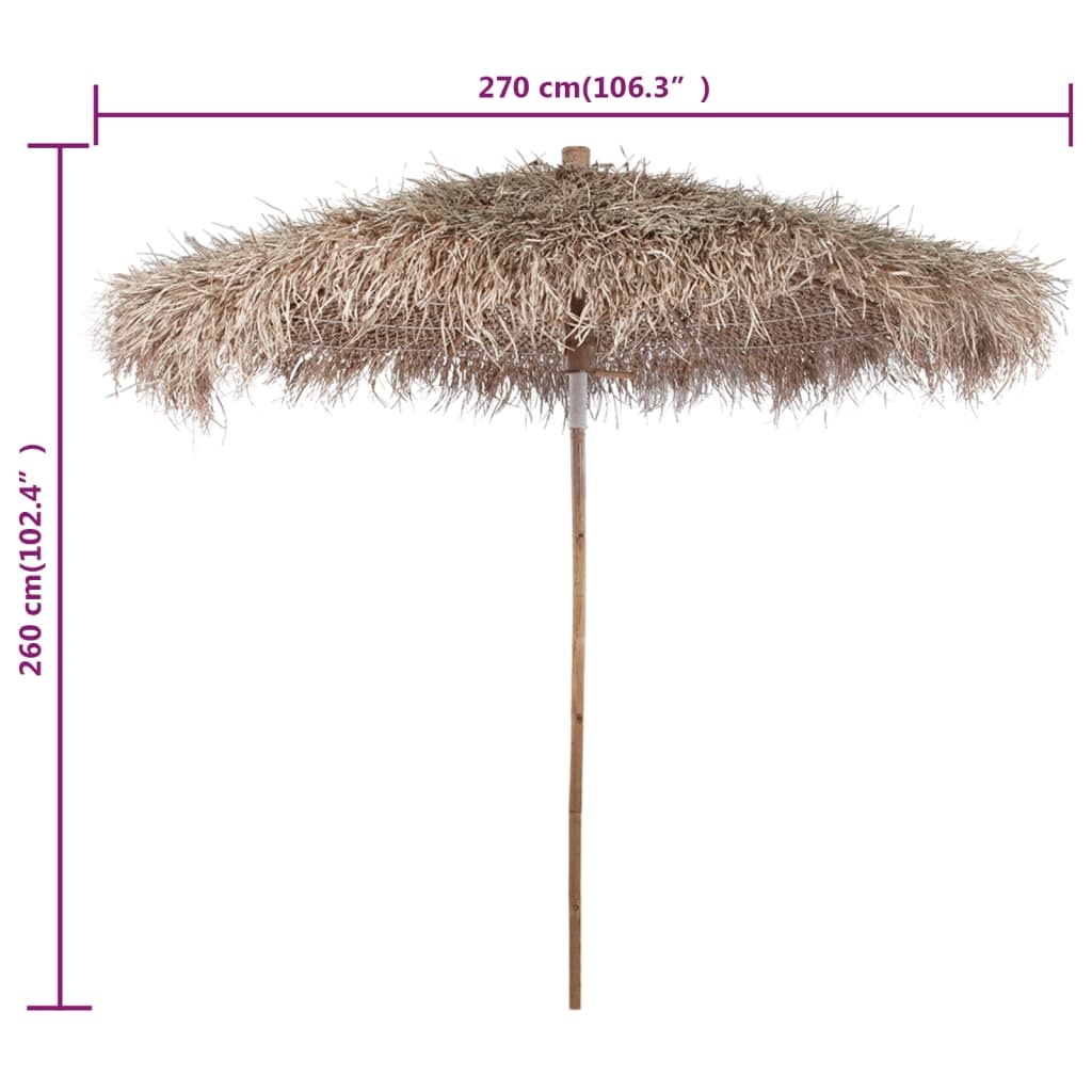 VidaXL Parasol van bamboe met dak van bananenbladeren 270 cm