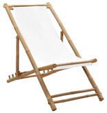 VidaXL Terrasstoel bamboe en canvas