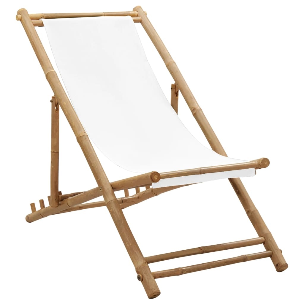 VidaXL Terrasstoel bamboe en canvas