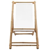 VidaXL Terrasstoel bamboe en canvas