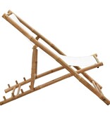 VidaXL Terrasstoel bamboe en canvas