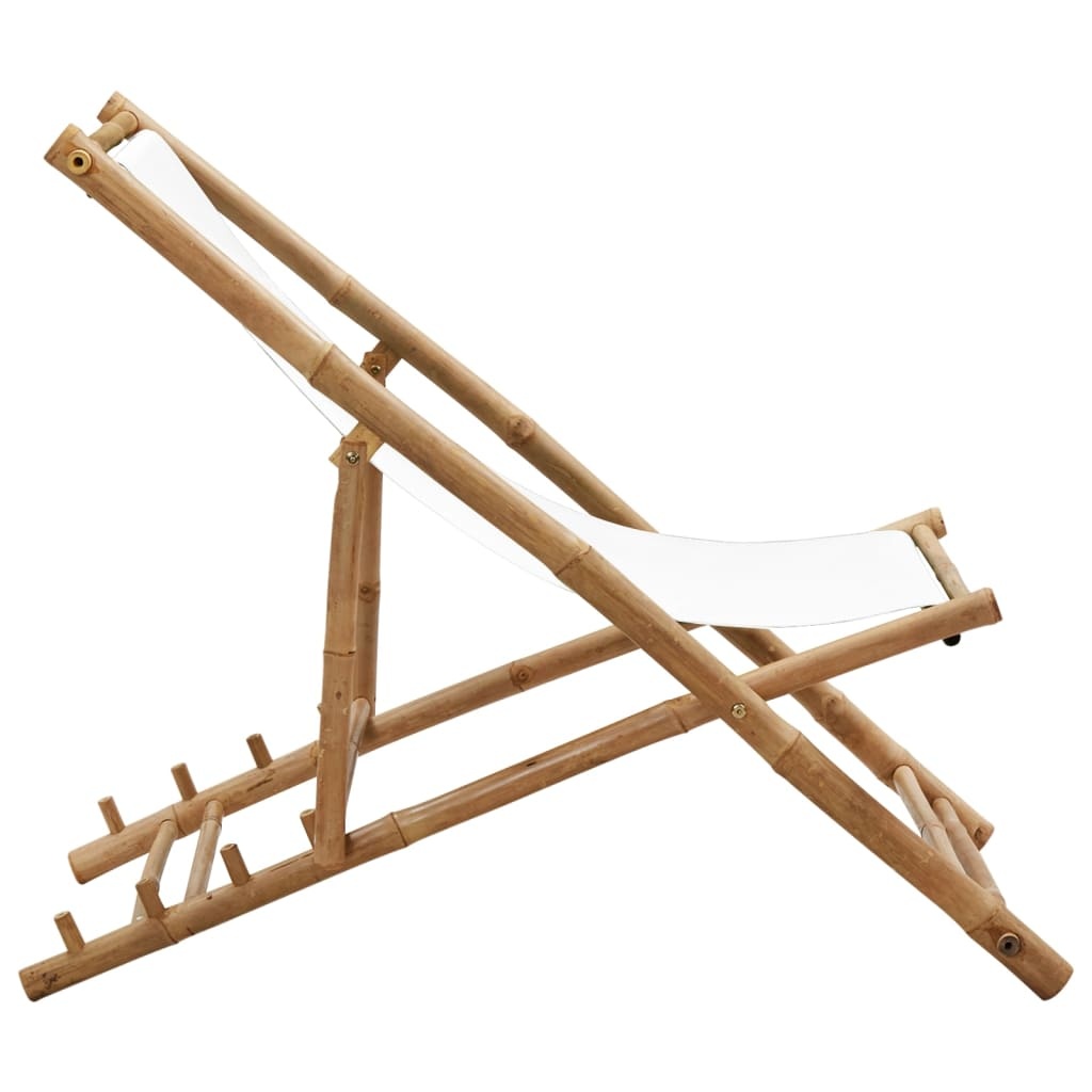 VidaXL Terrasstoel bamboe en canvas