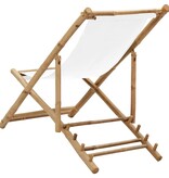 VidaXL Terrasstoel bamboe en canvas