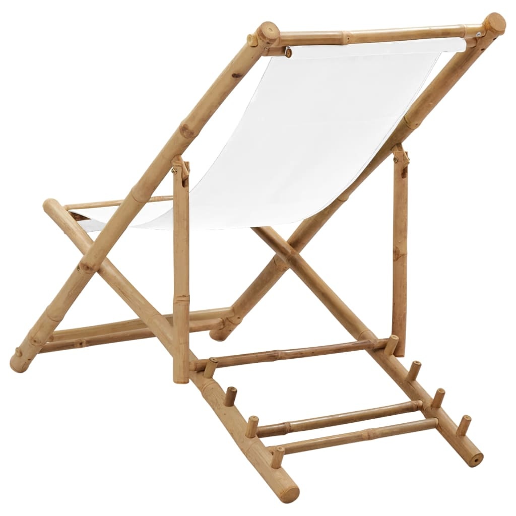 VidaXL Terrasstoel bamboe en canvas