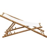 VidaXL Terrasstoel bamboe en canvas