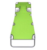 VidaXL Ligbed inklapbaar met hoofdkussen gepoedercoat staal groen