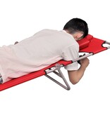 VidaXL Ligbed inklapbaar met hoofdkussen gepoedercoat staal rood
