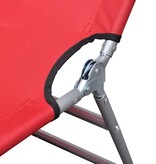 VidaXL Ligbed inklapbaar met hoofdkussen gepoedercoat staal rood