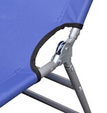 VidaXL Ligbed inklapbaar met hoofdkussen gepoedercoat staal blauw