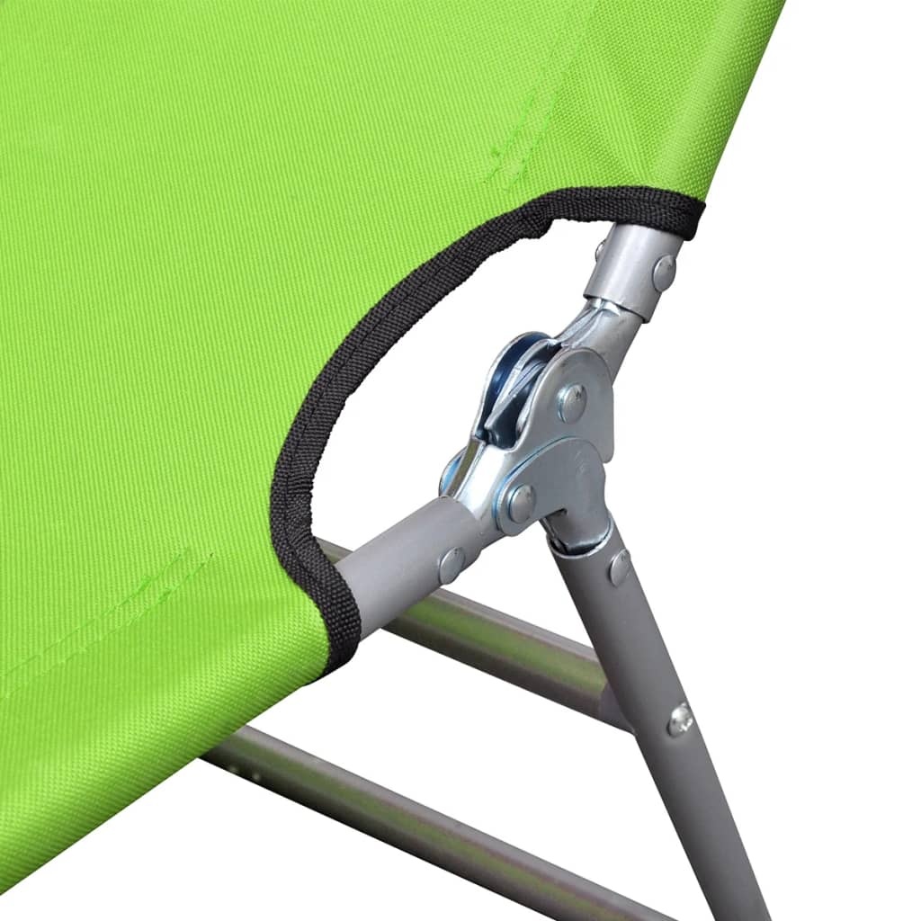 VidaXL Ligbed inklapbaar gepoedercoat staal appeltjesgroen
